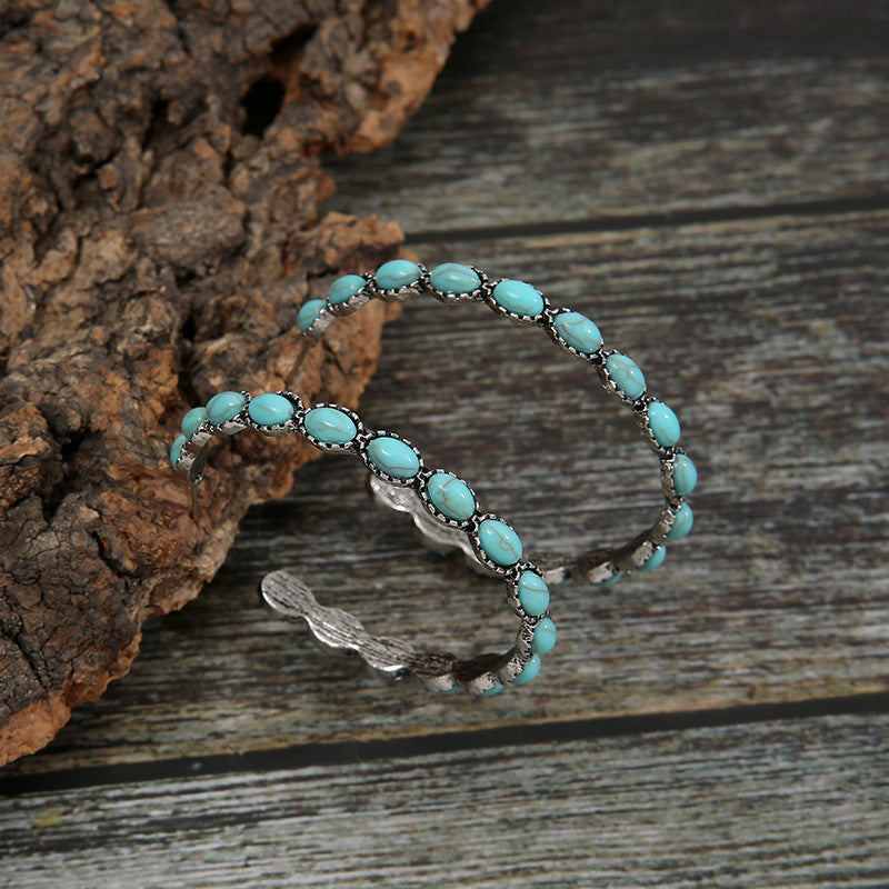 Turquoise C-Hoop Earrings