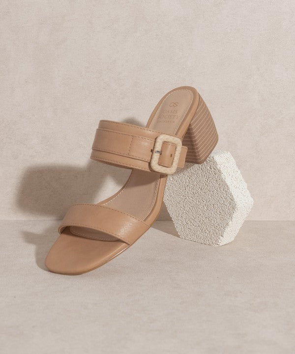 Nicole - Buckle Block Heel Sandals