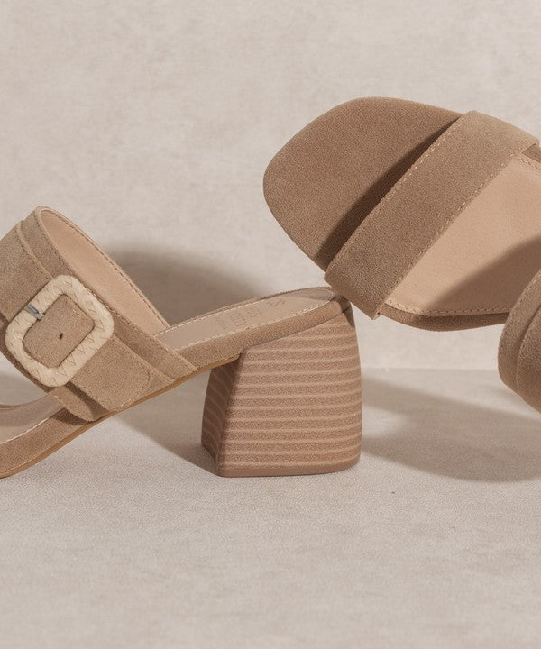 Nicole - Buckle Block Heel Sandals