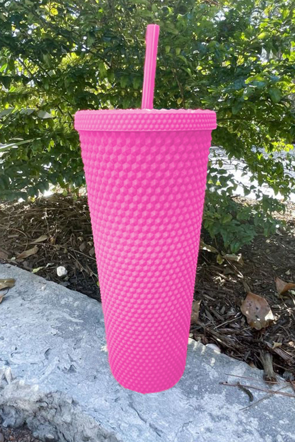 Black Reusable Matte Plastic Tumbler Cup