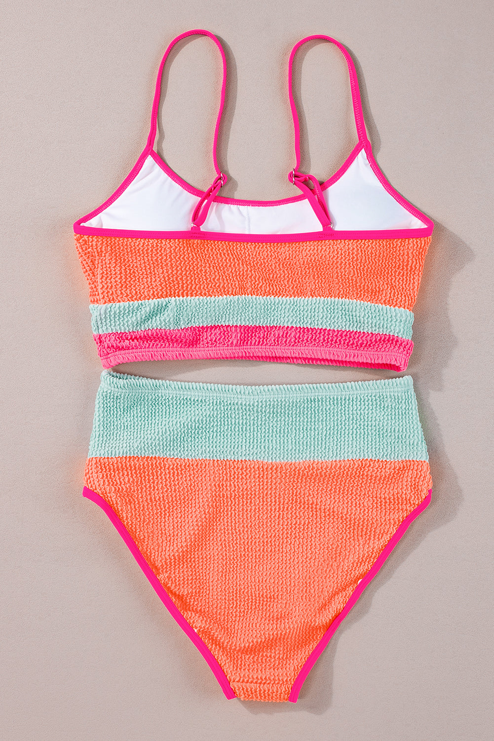 Beau Blue Color Block High Waisted Sexy Bikini Set