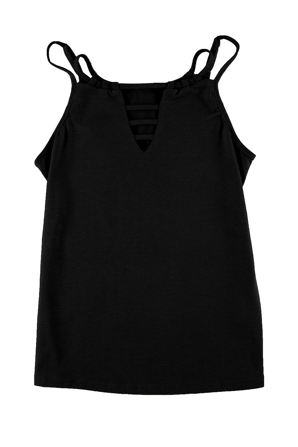 Black Ladder Hollow-out Tank Top