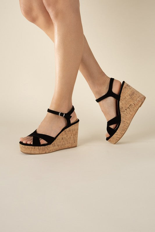 Cork Wedge Heel Sandals