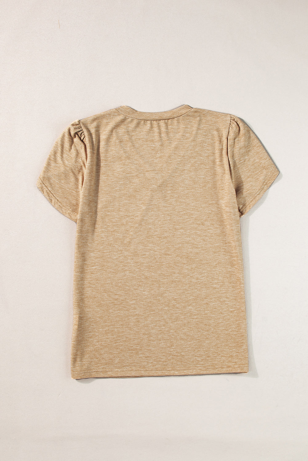 Rose Tan Fashion Petal Sleeve V Neck T Shirt