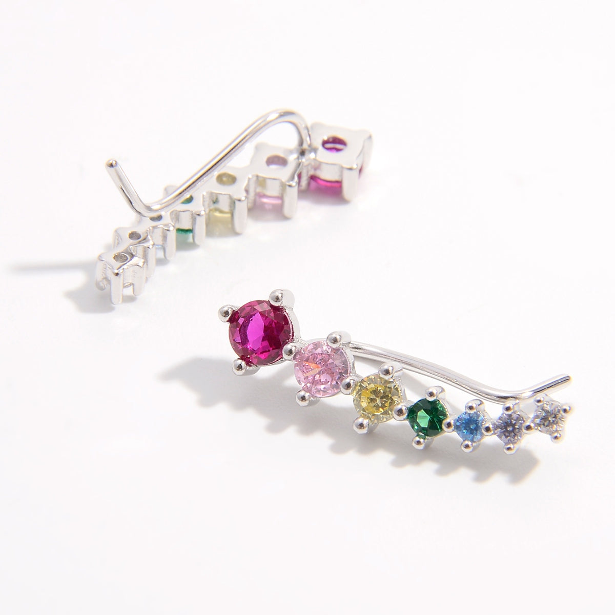 925 Sterling Silver Colorful Zircon Earrings