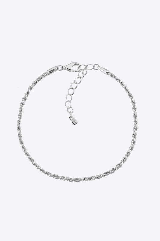 Rope Bracelet - 925 Sterling Silver, Platinum-plated, 18K Gold-plated