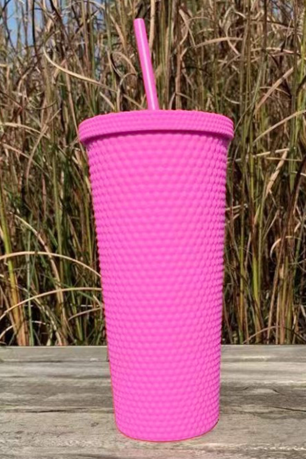 Black Reusable Matte Plastic Tumbler Cup