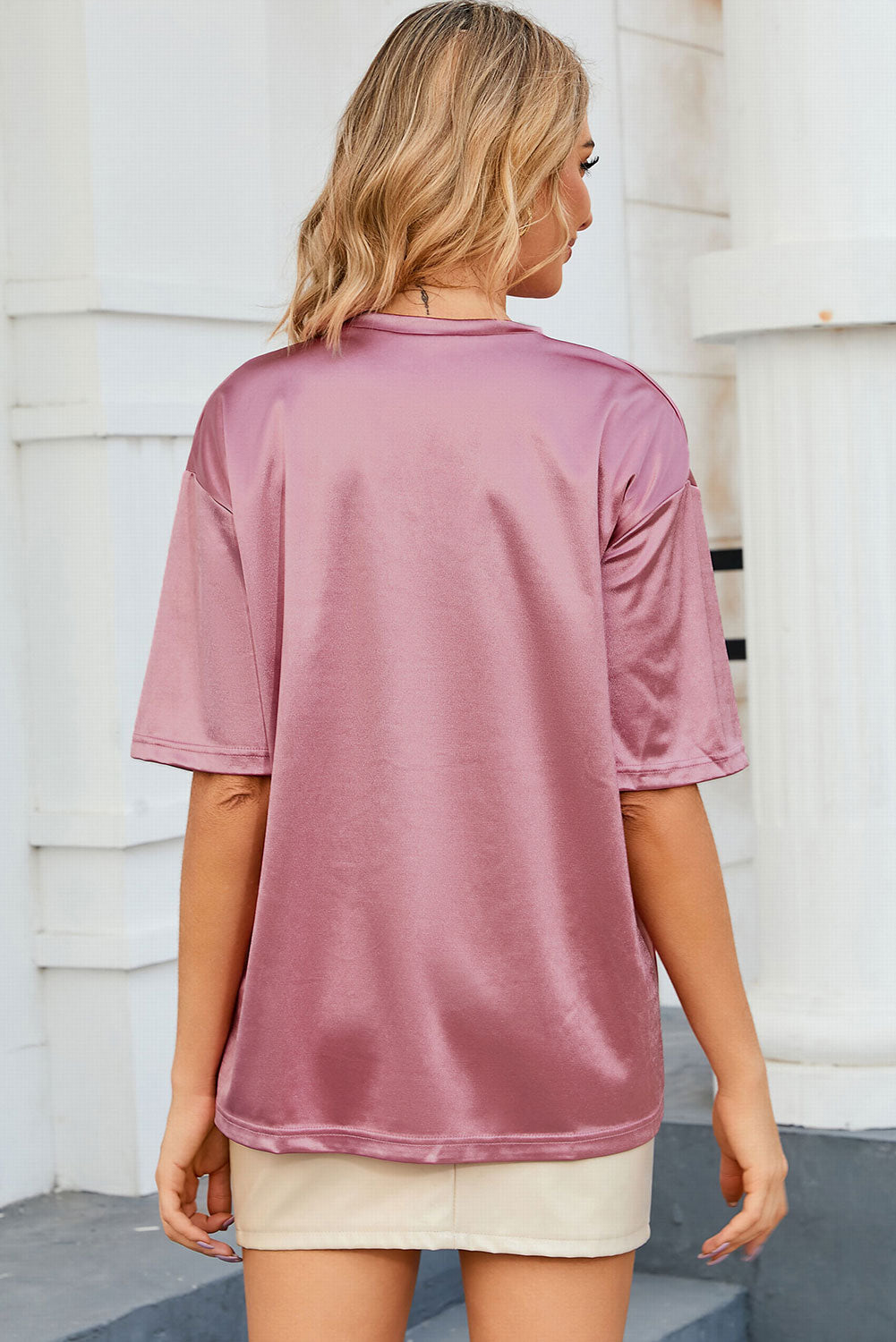 Apricot Chest Pocket Loose Fit T Shirt