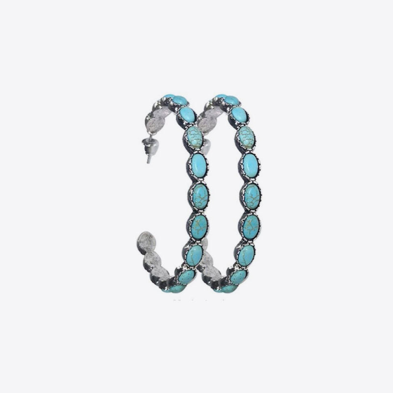 Turquoise C-Hoop Earrings