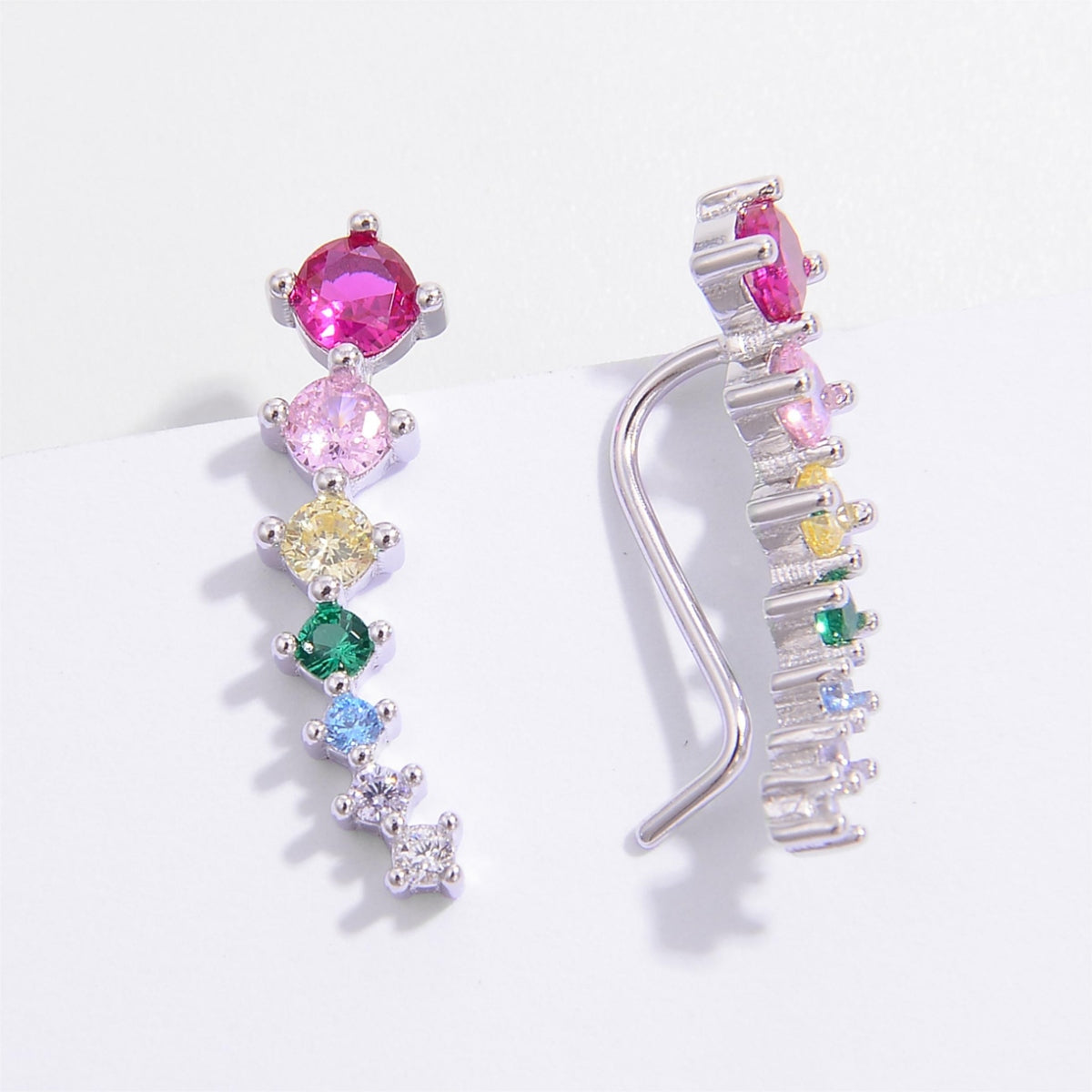 925 Sterling Silver Colorful Zircon Earrings