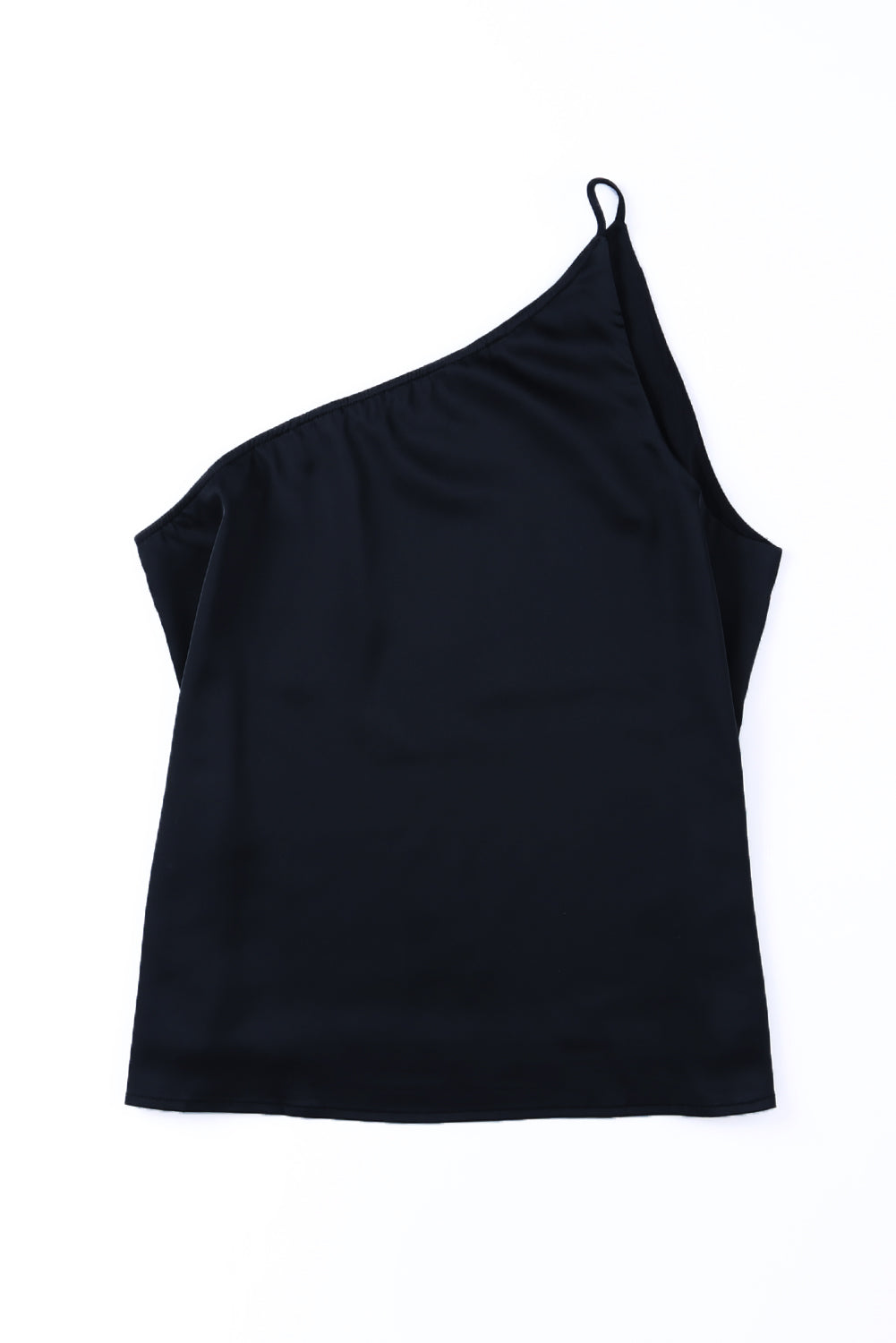 Bonbon Satin One Shoulder Loose Tank Top