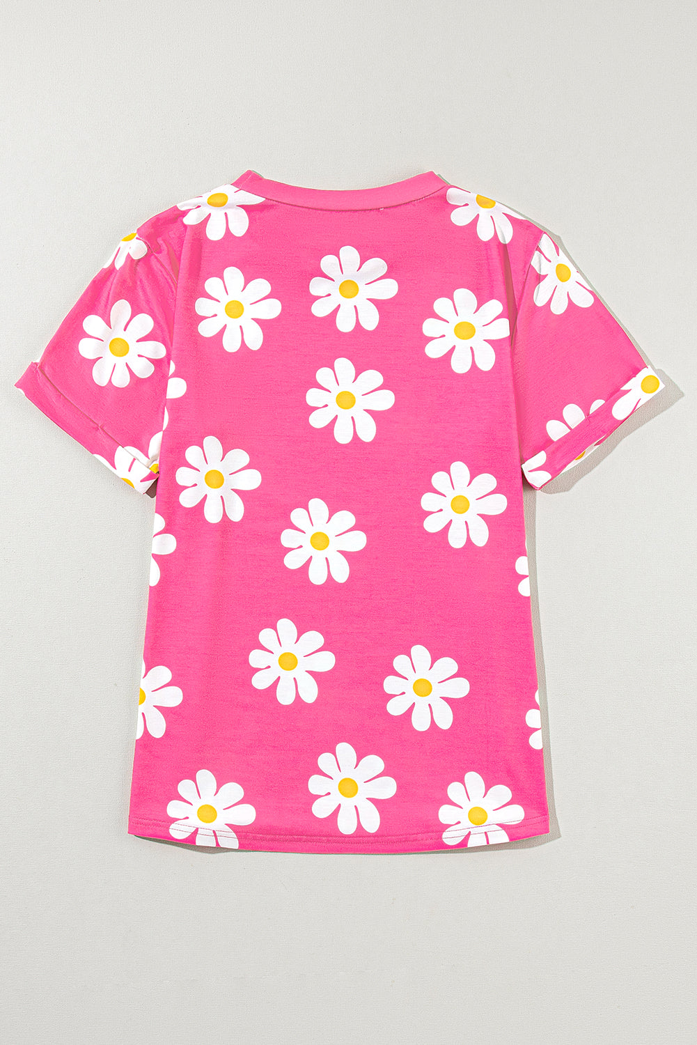 Sky Blue Daisy Printed Crewneck T Shirt