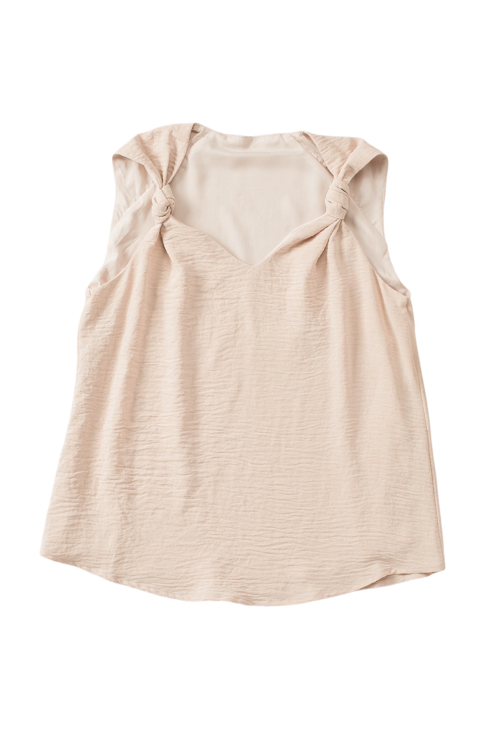 Apricot V Neck Knotted Shoulder Vest